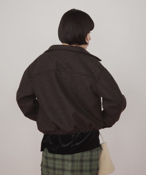 duei（デュイ）の「ウールライクダブルジップショートブルゾン（ブルゾン・レディース・ダークブラウン/チャコールグレー・FREE）」の7枚目の写真