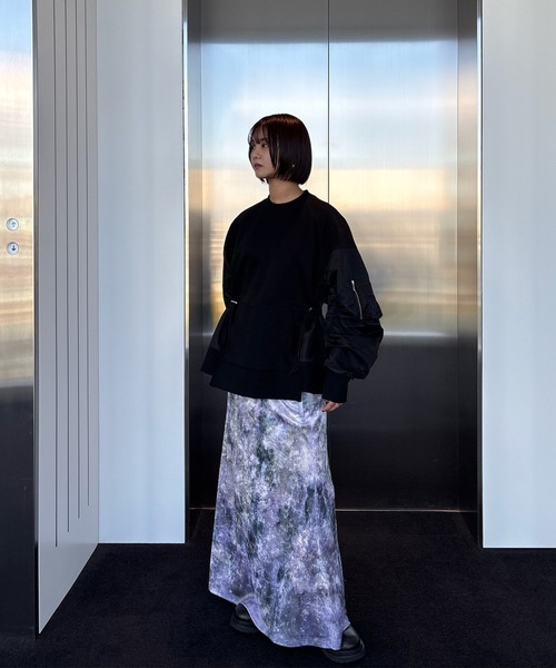 Ameri（アメリ）の「UND MILITARY DOCKING SWEAT TOP（スウェット・レディース・グレー/ブラック・FREE）」の4枚目の写真