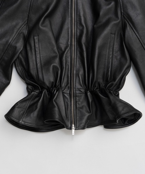 PRANK PROJECT（プランクプロジェクト）の「シープレザーペプラムブルゾン / Sheepskin Peplum Blouson（ブルゾン・レディース・ブラック/ブラウン・FREE）」の9枚目の写真