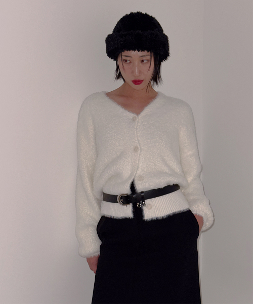 320SHOWROOM(320ショールーム)の「Soft Fuzzy Knit Cardigan Ivory(カーディガン/ボレロ・レディース・アイボリー・FREE)」の1枚目の写真