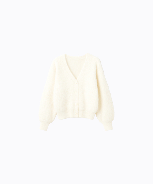 320SHOWROOM(320ショールーム)の「Soft Fuzzy Knit Cardigan Ivory(カーディガン/ボレロ・レディース・アイボリー・FREE)」の3枚目の写真