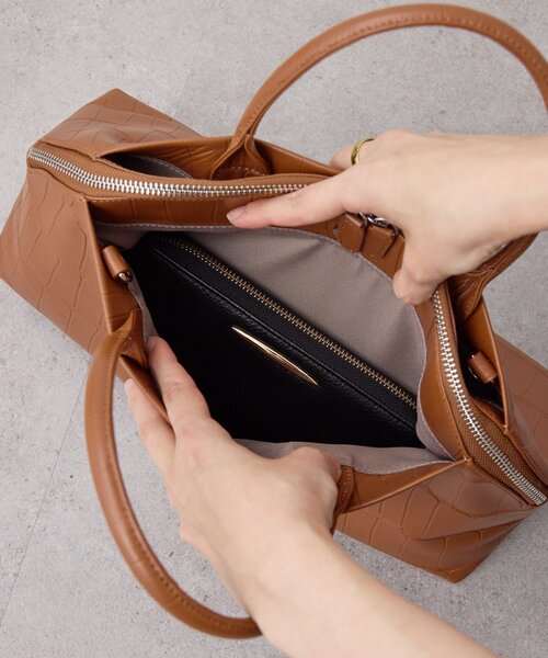 本革/2way》ダブルポケットボストンバッグS（ボストンバッグ）｜ear