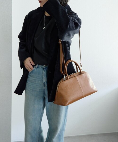 本革/2way》ダブルポケットボストンバッグS（ボストンバッグ）｜ear