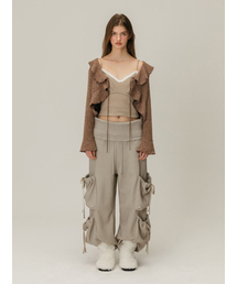 FOLDOVER SHIRRING SWEATPANTS / GREY