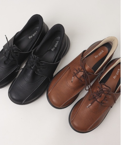 Re:getA(リゲッタ)の「Re:getA リゲッタ スットオン レースアップシューズ R-332(その他シューズ・レディース・キャメル/ブラック・22-22.5/25-25.5/24-24.5/23-23.5)」の7枚目の写真