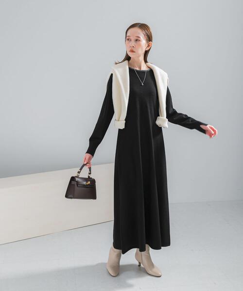 URBAN RESEARCH ROSSO WOMEN(アーバンリサーチ ロッソ)の「ウォシャブルフレアシルエットニットワンピース(ワンピース・レディース・ブルー/ブラック/グレー・FREE)」の12枚目の写真