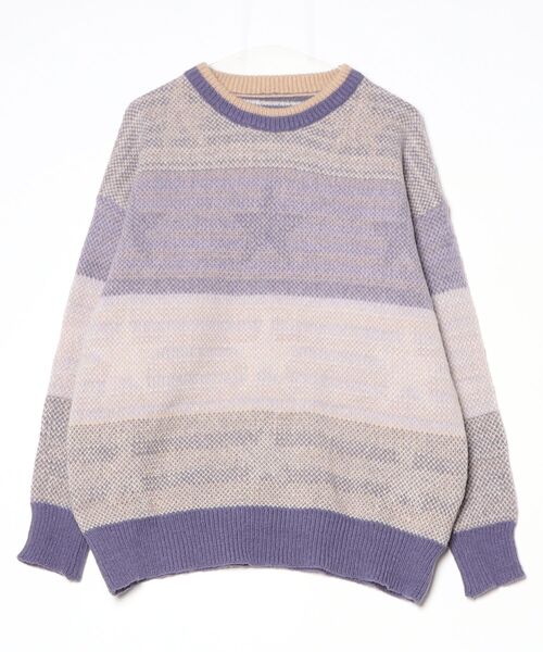 グラデーションモヘヤタッチニットC/N-PO – NO ID. NKNIT moheya