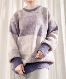 ビッグサイズモヘアグラデーションニット