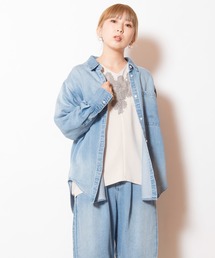 セルロースデニムバックタックシャツ