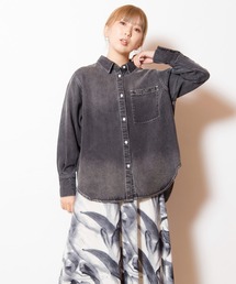 セルロースデニムバックタックシャツ