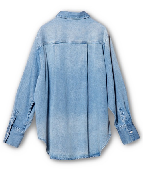 OSMOSIS（オズモーシス）の「セルロースデニムバックタックシャツ（シャツ/ブラウス・レディース・ライトブルー/ブラック/ブルー・ONE SIZE）」の20枚目の写真
