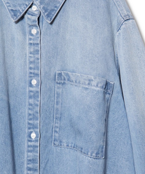 OSMOSIS（オズモーシス）の「セルロースデニムバックタックシャツ（シャツ/ブラウス・レディース・ライトブルー/ブラック/ブルー・ONE SIZE）」の21枚目の写真