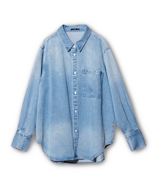 OSMOSIS（オズモーシス）の「セルロースデニムバックタックシャツ（シャツ/ブラウス・レディース・ライトブルー/ブラック/ブルー・ONE SIZE）」の22枚目の写真