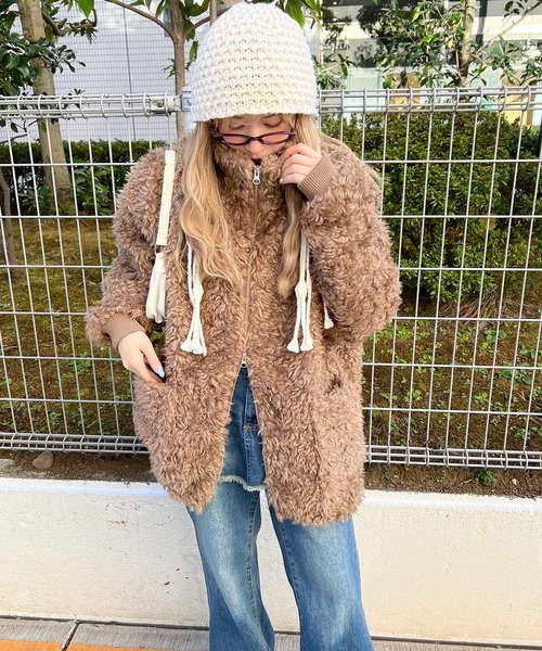 WC（ダブル シー）の「《一部店舗限定★》もこもこプードルブルゾン（ブルゾン・レディース・ライトピンク/ブラウン/グレー・MEDIUM/LARGE）」の13枚目の写真