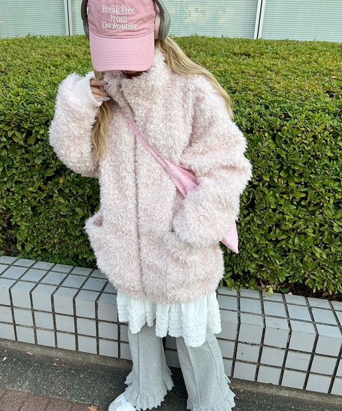 WC（ダブル シー）の「《一部店舗限定★》もこもこプードルブルゾン（ブルゾン・レディース・ライトピンク/ブラウン/グレー・MEDIUM/LARGE）」の19枚目の写真