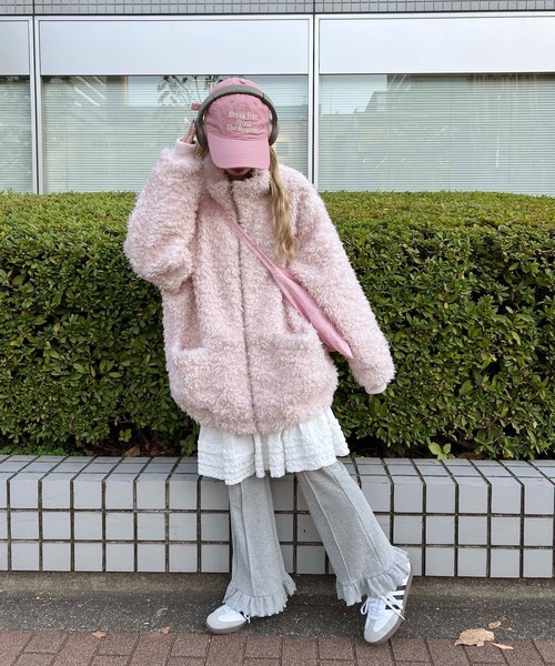 WC（ダブル シー）の「《一部店舗限定★》もこもこプードルブルゾン（ブルゾン・レディース・ライトピンク/ブラウン/グレー・MEDIUM/LARGE）」の21枚目の写真