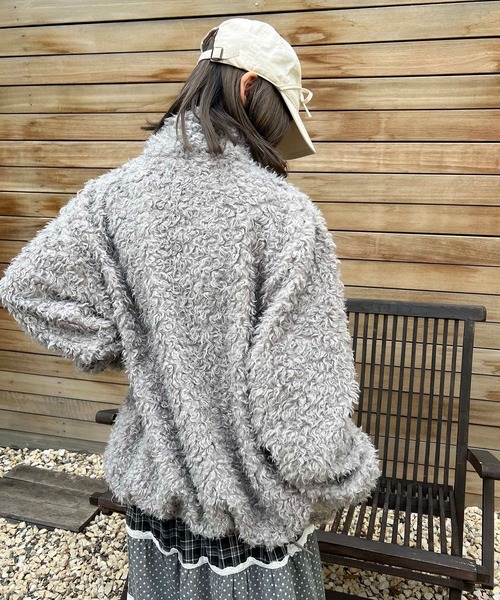 WC（ダブル シー）の「《一部店舗限定★》もこもこプードルブルゾン（ブルゾン・レディース・ライトピンク/ブラウン/グレー・MEDIUM/LARGE）」の10枚目の写真