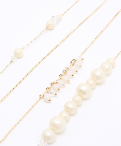 ikka（イッカ）の「パールステーション2連ネックレス（ネックレス・レディース・オフホワイト・FREE）」の4枚目の写真