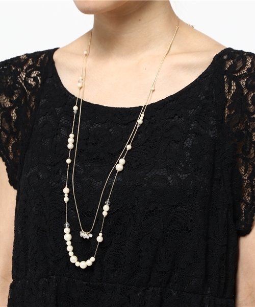ikka（イッカ）の「パールステーション2連ネックレス（ネックレス・レディース・オフホワイト・FREE）」の3枚目の写真
