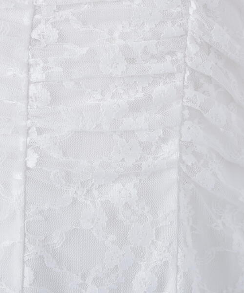 N.（N. Natural Beauty Basic）（エヌエヌナチュラルビューティーベーシック）の「レースギャザーキャミチュニック（キャミソール・レディース・オフホワイト/ブラック・ﾌﾘ-）」の4枚目の写真