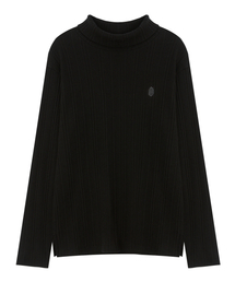 Ribbed Slim Turtle Neck-Black
