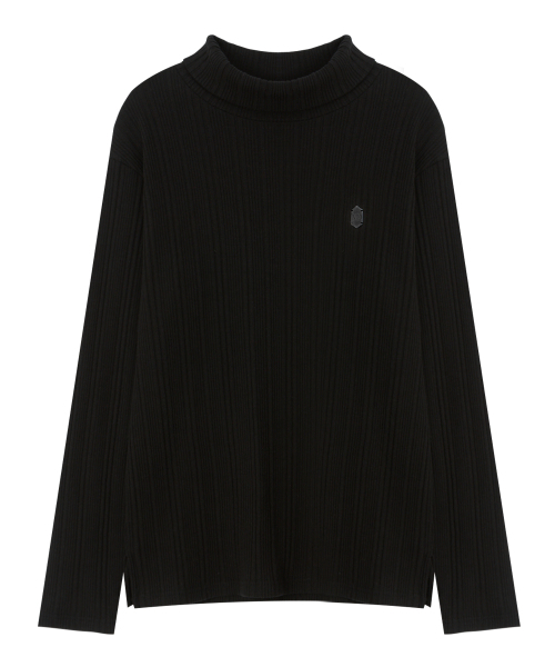 MIDSUN(ミッドサン)の「Ribbed Slim Turtle Neck-Black(Tシャツ/カットソー・レディース・ブラック・M/L)」の1枚目の写真