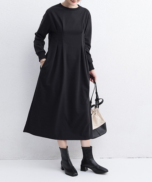 タック入りロングワンピース（ワンピース）｜Flugge（フラッジー）の