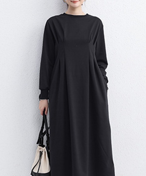 タック入りロングワンピース（ワンピース）｜Flugge（フラッジー）の