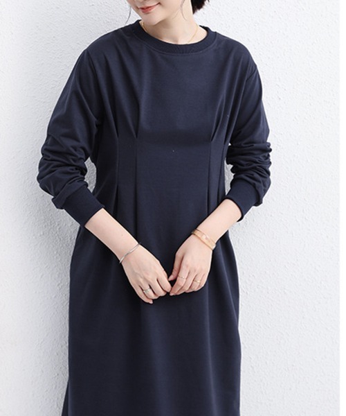 タック入りロングワンピース（ワンピース）｜Flugge（フラッジー）の