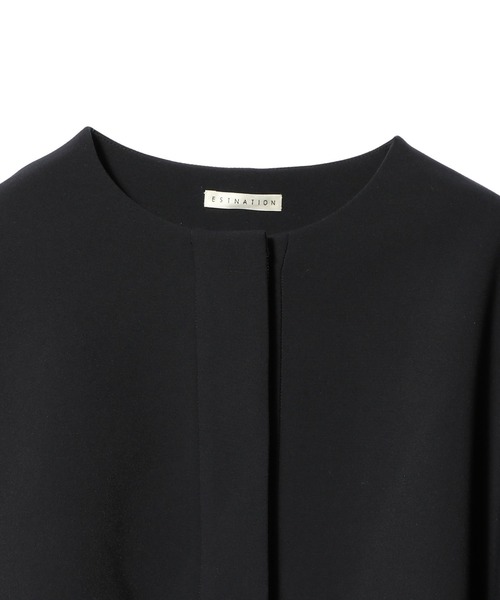 ESTNATION（エストネーション）の「ESTNATION / ノーカラーケープコート（ノーカラーコート・レディース・ネイビー/ベージュ・FREE）」の11枚目の写真