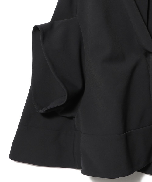 ESTNATION（エストネーション）の「ESTNATION / ノーカラーケープコート（ノーカラーコート・レディース・ネイビー/ベージュ・FREE）」の14枚目の写真