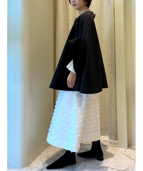 ESTNATION（エストネーション）の「ESTNATION / ノーカラーケープコート（ノーカラーコート・レディース・ネイビー/ベージュ・FREE）」の17枚目の写真