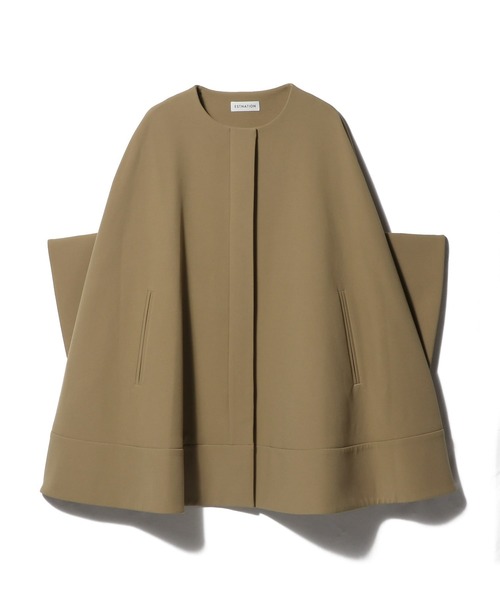 ESTNATION（エストネーション）の「ESTNATION / ノーカラーケープコート（ノーカラーコート・レディース・ネイビー/ベージュ・FREE）」の22枚目の写真
