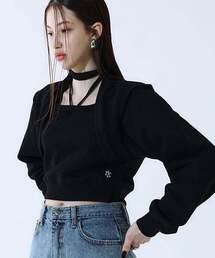 NOT KNOWING（ノットノーイング）の「Bolero Layered Sweat_Black（スウェット）」