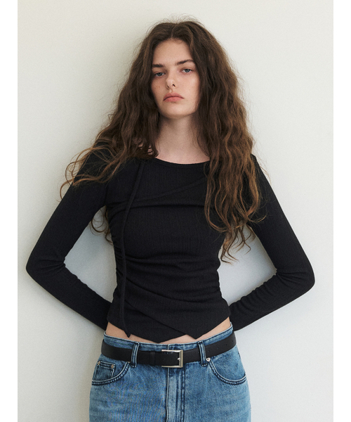 ETMON(エトモン)の「Layered Halter Strap T-Shirt, Black(Tシャツ/カットソー・レディース・その他・FREE)」の2枚目の写真