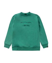 APOSTROPHE COMMA（アポストロフィコンマ）の「フルネームドローイングロゴスウェットシャツ（グリーン/ブラック）（スウェット）」