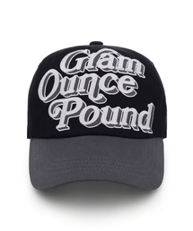 GRAM OUNCE POUND（グラムオンスポンド）の「70S LOGO 6-PANEL CAP Two Tone Black（キャップ）」