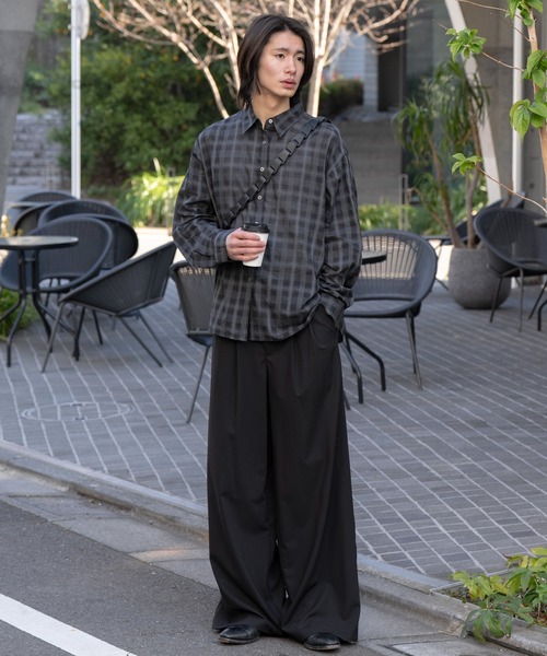 SINSS(シンス)の「Ombre check shirt / オンブレチェックシャツ(シャツ/ブラウス・メンズ・ブラック系その他/ネイビー・SMALL/X-SMALL/LARGE/MEDIUM)」の6枚目の写真