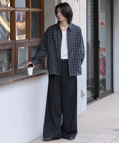 SINSS(シンス)の「Ombre check shirt / オンブレチェックシャツ(シャツ/ブラウス・メンズ・ブラック系その他/ネイビー・SMALL/X-SMALL/LARGE/MEDIUM)」の10枚目の写真