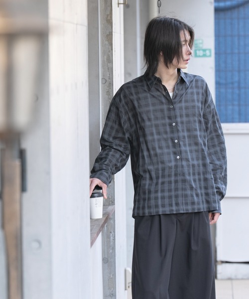 SINSS(シンス)の「Ombre check shirt / オンブレチェックシャツ(シャツ/ブラウス・メンズ・ブラック系その他/ネイビー・SMALL/X-SMALL/LARGE/MEDIUM)」の13枚目の写真