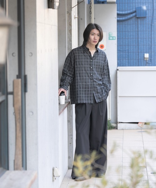 SINSS(シンス)の「Ombre check shirt / オンブレチェックシャツ(シャツ/ブラウス・メンズ・ブラック系その他/ネイビー・SMALL/X-SMALL/LARGE/MEDIUM)」の14枚目の写真