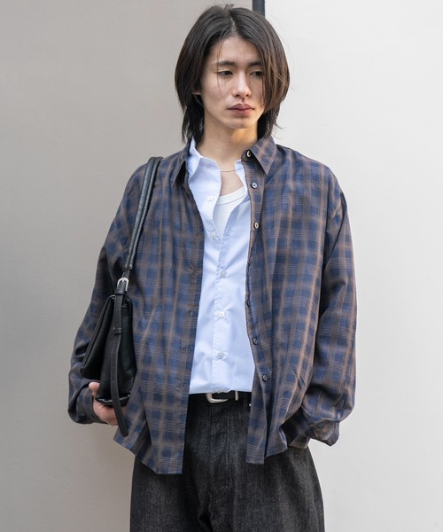 SINSS(シンス)の「Ombre check shirt / オンブレチェックシャツ(シャツ/ブラウス・メンズ・ブラック系その他/ネイビー・SMALL/X-SMALL/LARGE/MEDIUM)」の16枚目の写真