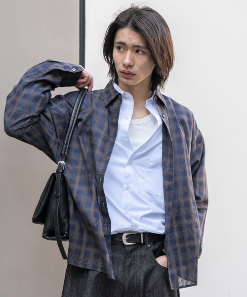 SINSS(シンス)の「Ombre check shirt / オンブレチェックシャツ(シャツ/ブラウス・メンズ・ブラック系その他/ネイビー・SMALL/X-SMALL/LARGE/MEDIUM)」の17枚目の写真