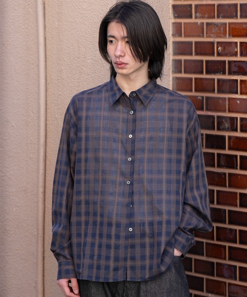 SINSS(シンス)の「Ombre check shirt / オンブレチェックシャツ(シャツ/ブラウス・メンズ・ブラック系その他/ネイビー・SMALL/X-SMALL/LARGE/MEDIUM)」の21枚目の写真