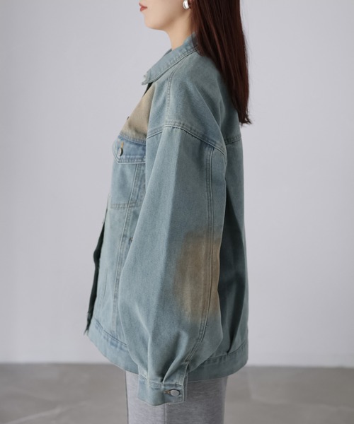 Riberry（リベリー）の「【セットアップ着用可】ヴィンテージライクオーバーサイズデニムジャケット（デニムジャケット・レディース・ライトブルー/ブルー・MEDIUM）」の21枚目の写真