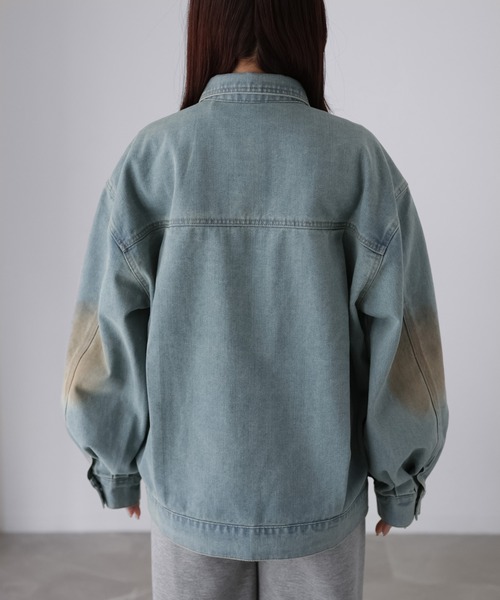 Riberry（リベリー）の「【セットアップ着用可】ヴィンテージライクオーバーサイズデニムジャケット（デニムジャケット・レディース・ライトブルー/ブルー・MEDIUM）」の22枚目の写真