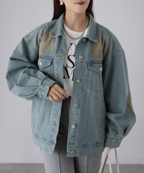 Riberry（リベリー）の「【セットアップ着用可】ヴィンテージライクオーバーサイズデニムジャケット（デニムジャケット・レディース・ライトブルー/ブルー・MEDIUM）」の10枚目の写真