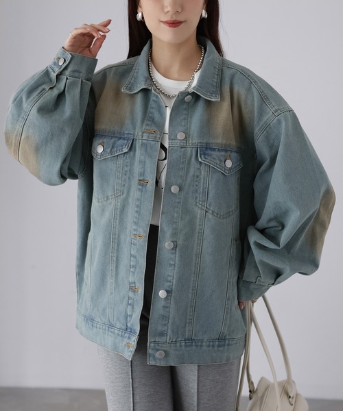 Riberry（リベリー）の「【セットアップ着用可】ヴィンテージライクオーバーサイズデニムジャケット（デニムジャケット・レディース・ライトブルー/ブルー・MEDIUM）」の9枚目の写真