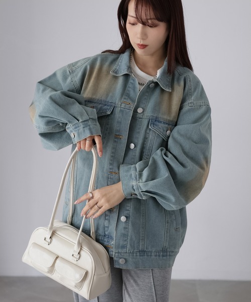 Riberry（リベリー）の「【セットアップ着用可】ヴィンテージライクオーバーサイズデニムジャケット（デニムジャケット・レディース・ライトブルー/ブルー・MEDIUM）」の3枚目の写真