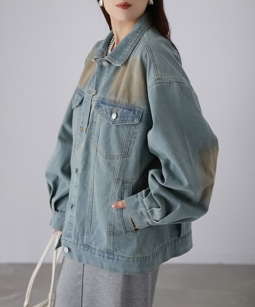 Riberry（リベリー）の「【セットアップ着用可】ヴィンテージライクオーバーサイズデニムジャケット（デニムジャケット・レディース・ライトブルー/ブルー・MEDIUM）」の11枚目の写真